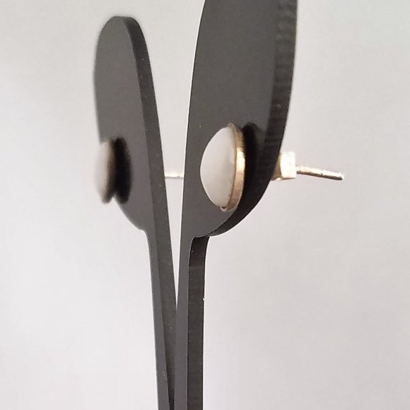 STAR QUARTZ gray sterling silver EARRINGS 6x8mm - Picture 3 of 9